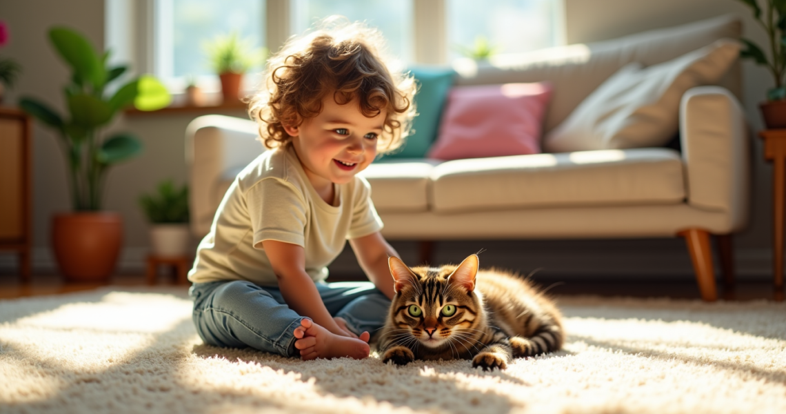 Les secrets d'une cohabitation harmonieuse entre chats et enfants