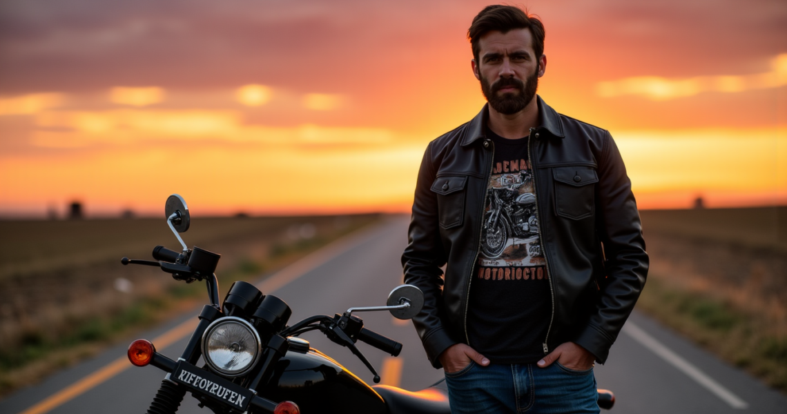 style biker, mode homme, tee-shirt vintage, look rétro