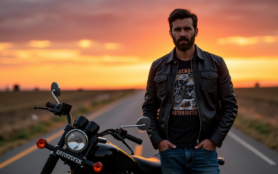style biker, mode homme, tee-shirt vintage, look rétro